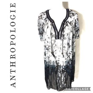 Floral Surplice Neckline Tunic Dress NWT XS Blank